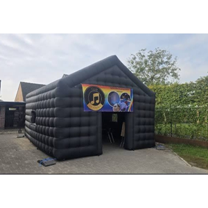 Zwarte Opblaasbare pop-up partytent 6x6 Zwarte Opblaasbare pop-up partytent 6x6