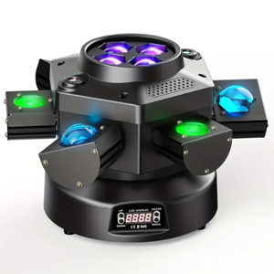 Esarm Professioneel Podiumlicht met RGBW 4-in-1 Straleffecten, Sterrenhemel & Dynamisch 540° Pan/Tilt, DMX512/RDM Bestuurd, 19CH Verlichtingssysteem met 4-Cijferdisplay en XLR voor DJ